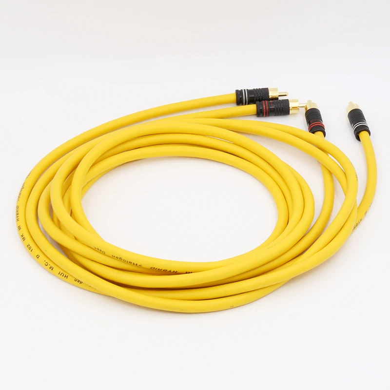 

Pair VDH Van den HUI M.C. D 102MK III Hybrid RCA Interconnect Cable, Audio Wire with Gold Plated RCA plug, Male to Male