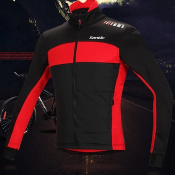 

Santic 2019 New Men Cycling Winter Fleece Jackets Long Sleeve Thermal Ciclismo Windproof Cheap Cycling Thermal Fleece Jackets