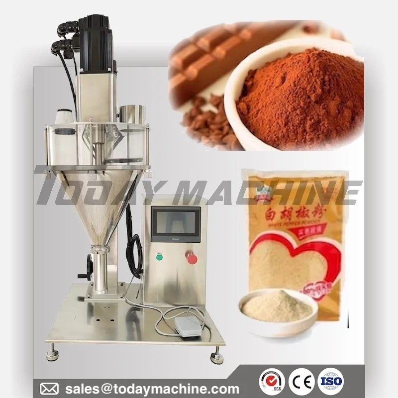 

Powder auger filling machine with belt conveyor, automatic bottle powder filler