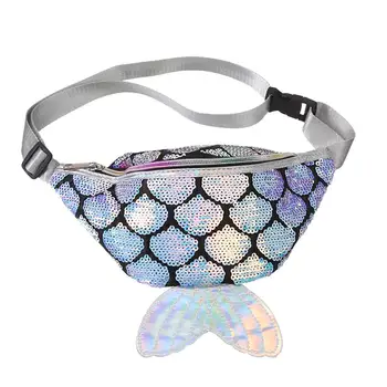 

Fashion Women Glitter Sequin Mermaid Tail Waist Bag Fanny Pack Zipper Bum Pouch