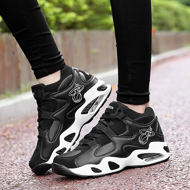 Баскетбольная обувь для мужчин и женщин с высоким берцем; спортивная обувь с воздушной подушкой; Hombre; спортивная мужская обувь; удобные дышащие кроссовки в стиле ретро