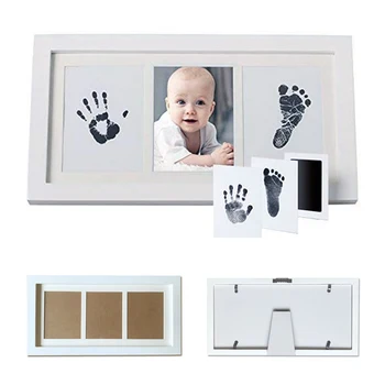 

Memory Book Square DIY Footprint Gift Ornament Baby Safe Ink Pad Standing Photo Frame Handprint
