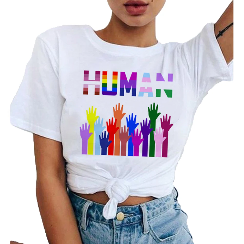 Новинка футболка с надписью Lgbt Lesbian Pride Rainbow женская Gay Love Harajuku Ullzang графикой 90s