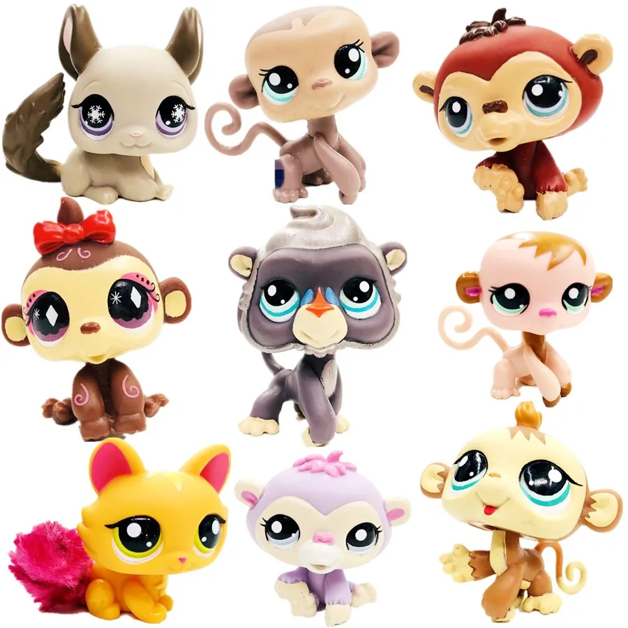 

new PET Shop Cute Long-tailed monkeys and squirrels doll Girls play toys Collection Figure For Girl Children doll