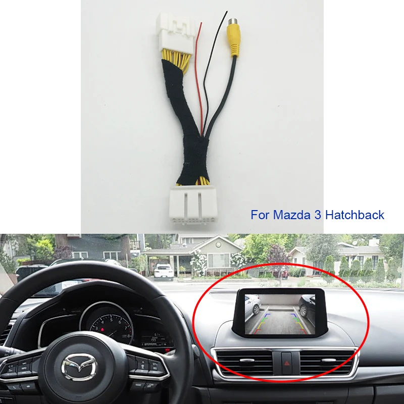 

Адаптер камеры заднего вида разъем RCA жгут проводов кабель для Mazda 3 хэтчбек 2013-2017