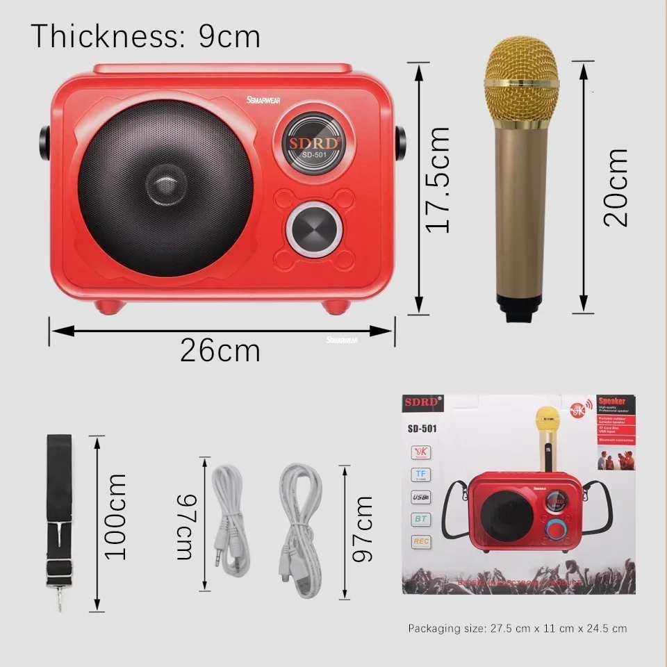 Bluetooth динамик с беспроводным микрофоном Fm радио портативный мобильный телефон караоке Набор K песня поддержка для Andirod Ios Телефон