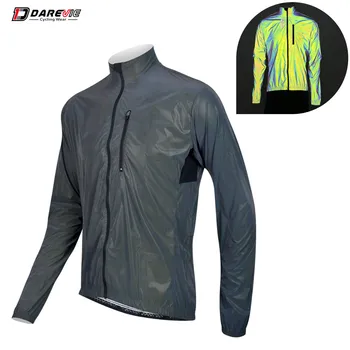 

Darevie Cycling Jacket Full Reflective Rainbow Cycling Jacket Long Sleeve Water Resistant Windproof Biking Jacket Chest Pocket