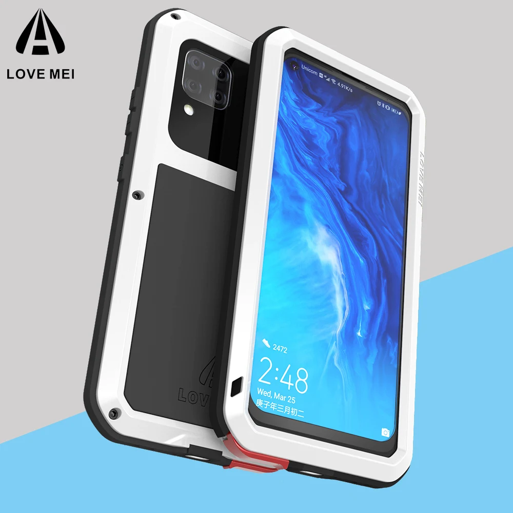 Мощный чехол Love Mei для Huawei P40 Lite водонепроницаемый ударопрочный металлический