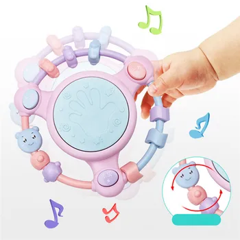 

Children's Music Hand Drums Kid Music Toy Beaded Hand Drum Light Songs Baby Early Education Toys Educational Toys