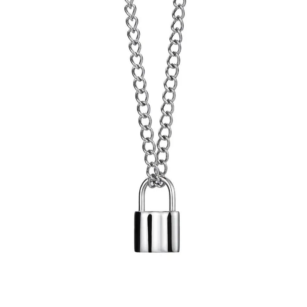 

New fashion high quality titanium steel hip hop small lock necklace pendant men's jewelry gift