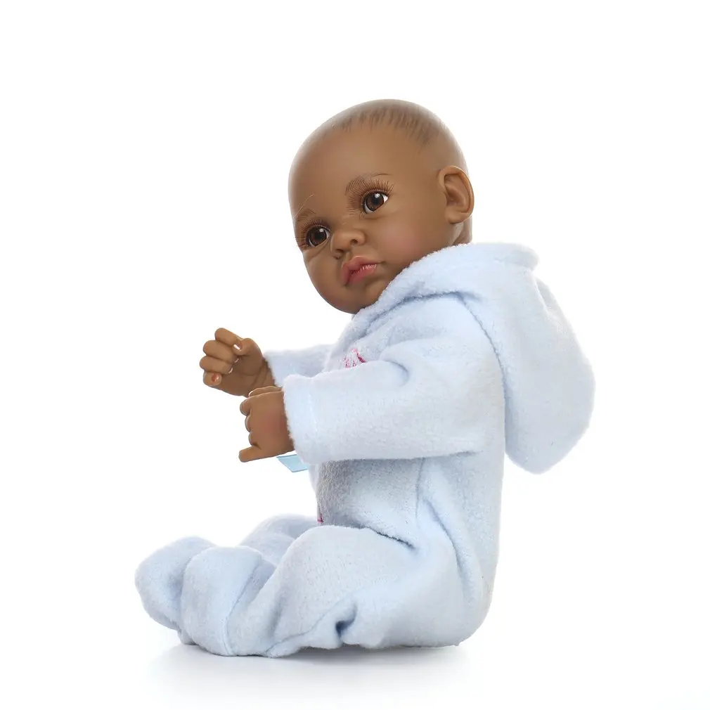 10 дюймов 25 см полный силикон Reborn Baby куклы живые реалистичные африканские американские настоящие куклы реалистичные Мини черные дети Reborn младенцы