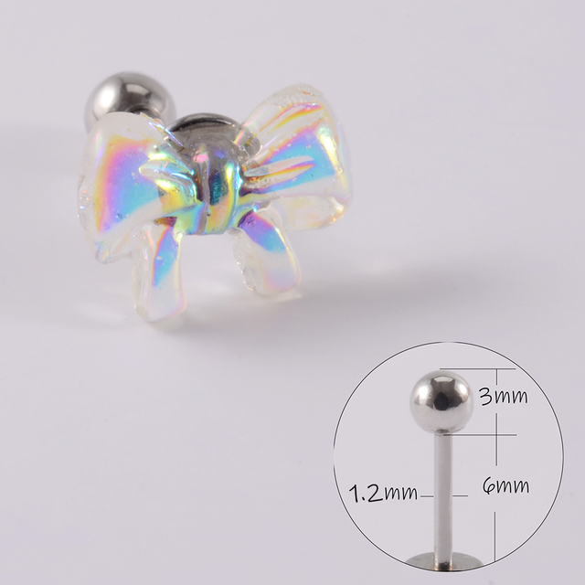 Surgical Steel CZ Cute Butterfly Ear Studs Cartilage Helix Lobe Conch Piercing Earring For Girls Gift Body Piercing Jewelry