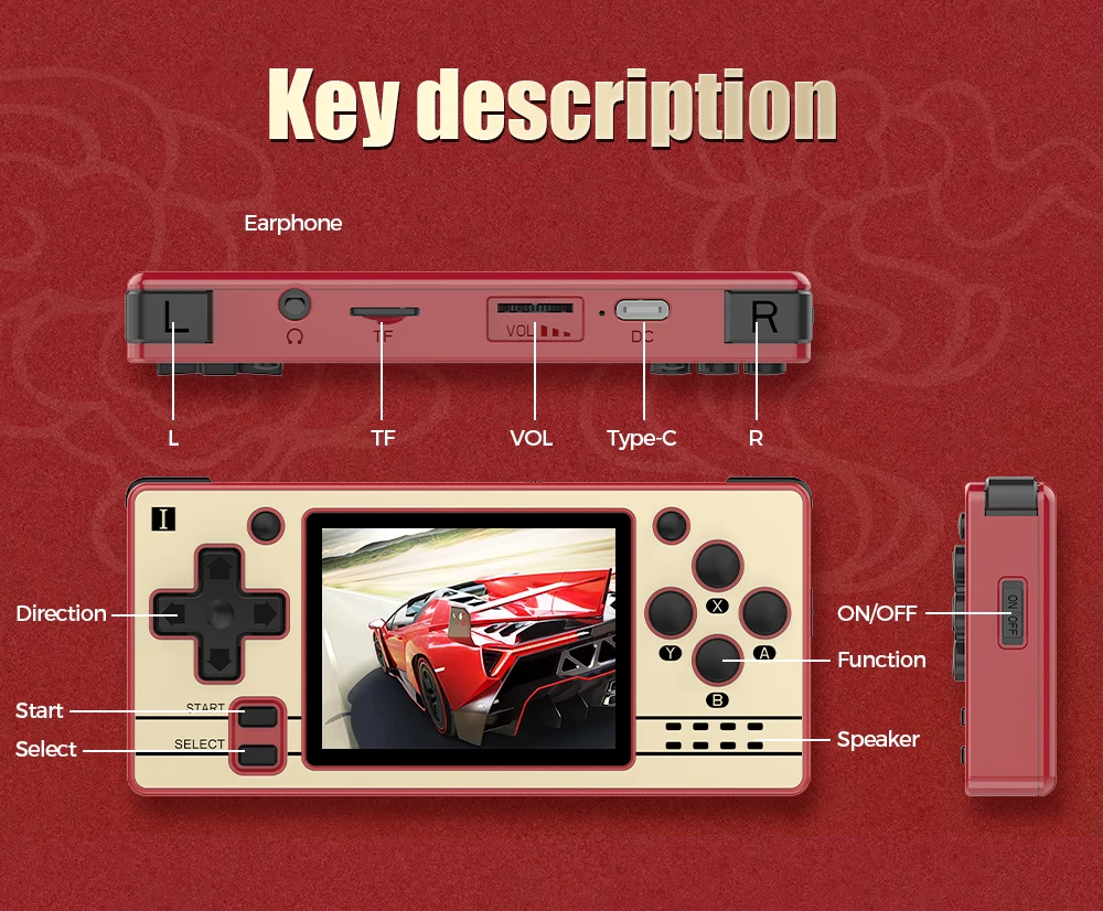POWKIDDY Q20 MINI pocket Handheld Game Player Open Source 2.4 Inch  Screen Vedio Game Console Retro PS1 Multiple simulators