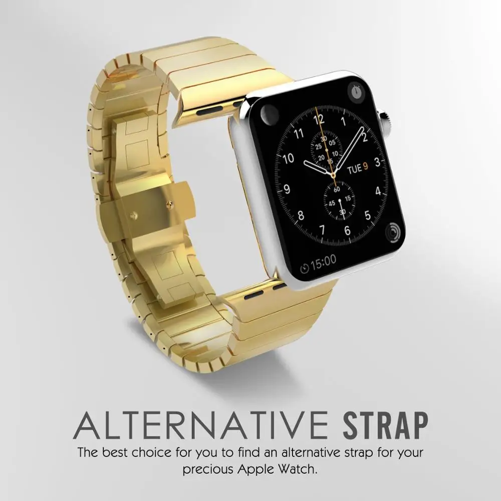Ремешок из нержавеющей стали для apple watch 5 4 ремешок 44 мм 40 мм iwatch ремешок 42 мм correa 38 мм pulseira apple watch 3 браслет ремешок для часов - Цвет ремешка: gold