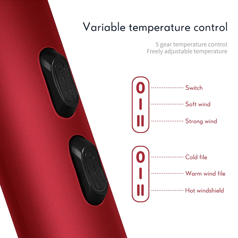 Elétrico de Energia Secador de Lesão do Cabelo Máquina de Secagem Forte do Secador de Cabelo de 220-240 Ajustável de 5 Ventilador Aion Nutre Nenhum Engrenagens 43 v Que 4 nutre nenhum secador de lesão do cabelo