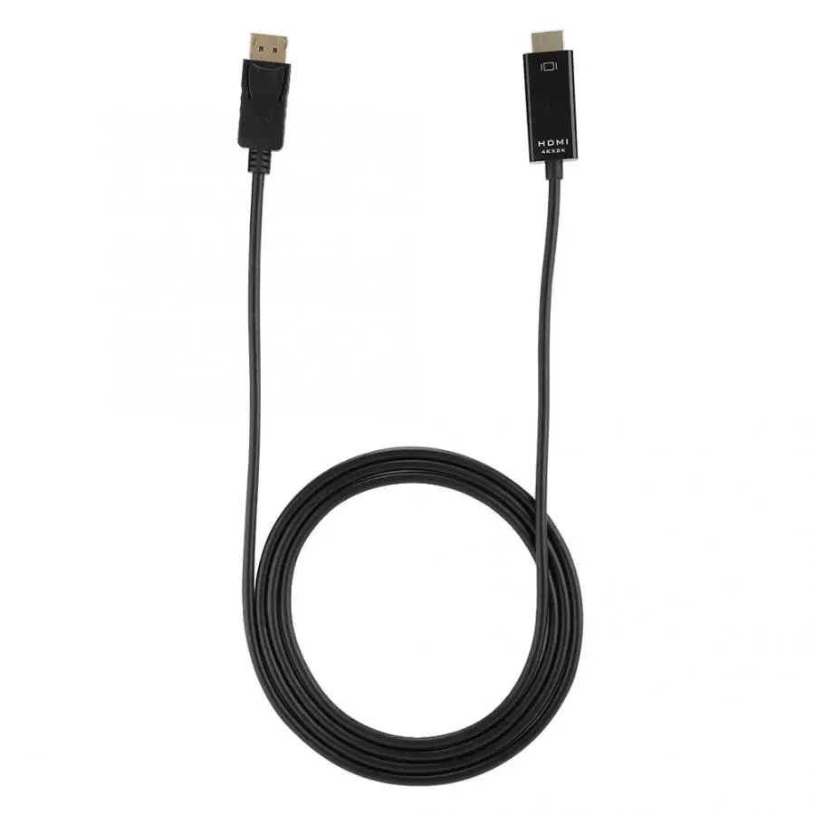 1,8 м кабель DP-HDMI патч-корд аудио видео конвертер Поддержка 4K Ultra HD кабель - Цвет: Черный