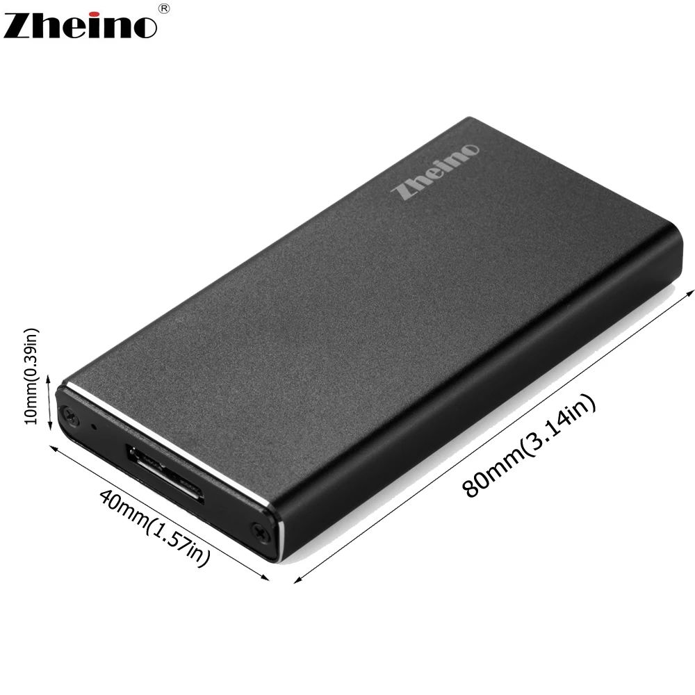 Zheino мини Чехол Msata для USB3.0 SSD корпус алюминиевый внешний чехол для Msata/половина размер mSATA SSD Micro B USB3.0 кабель