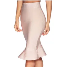 Эластичный рыбий хвост бандаж Русалка Юбка До Колена оборками летняя юбка женская желтая белая красная