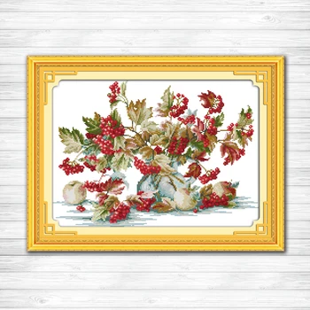 

Liitle red fruit counted printed on canvas DMC 14CT 11CT Cross Stitch kits embroidery needlework Set hand made Crafts Home Decor
