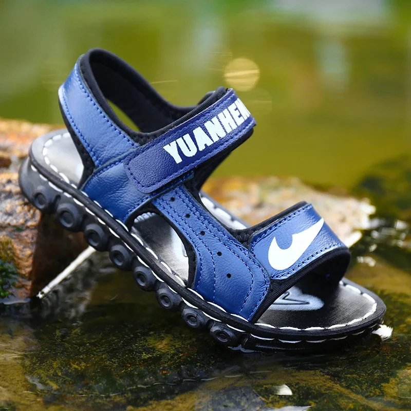 

BOY'S Sandals 2019 New Style 8 Summer 9-Year-Old 10 Anti-slip Soft-Sole 12 Big Virgin Boy 15 Children Peep-Toe Sandals