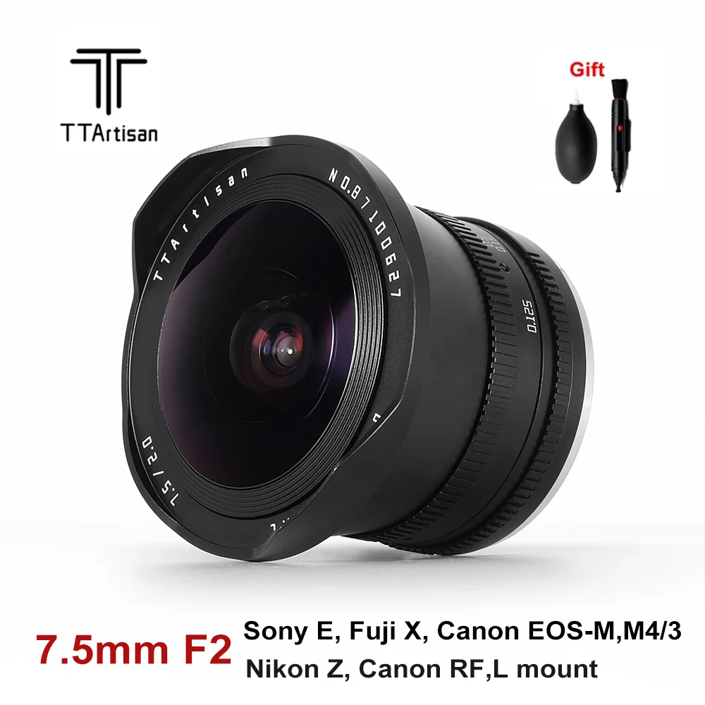 TTArtisan 7 5 мм F2 MF объектив рыбий глаз с ND-фильтром для Canon RF EOS-M Sony E Fuji X M4/3 Nikon Z Sigma Leika L
