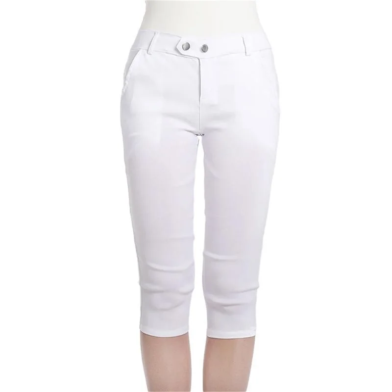 Ladies Pencil Pants with Pockets Button