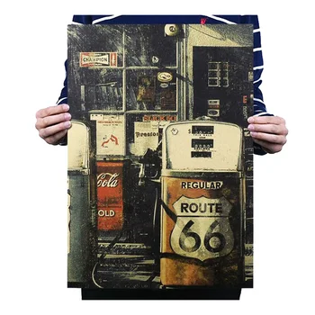 

Petrol Gas Station 66 Decor Vintage Kraft Paper Classic Movie Poster Map School Wall Office Decoration Art Retro Prints