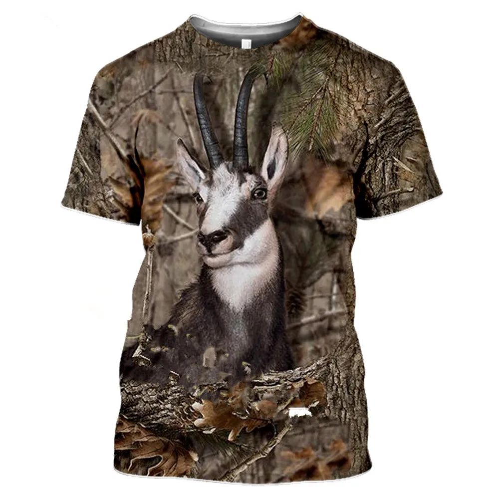 Camouflage pattern hunting T-shirt with 3D animal print5