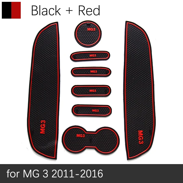 Противоскользящий резиновый слот для ворот, коврик для чашки MG 3 2011~ MG3 2012 2013, аксессуары, наклейки для автомобиля, коврик для двери - Название цвета: Red