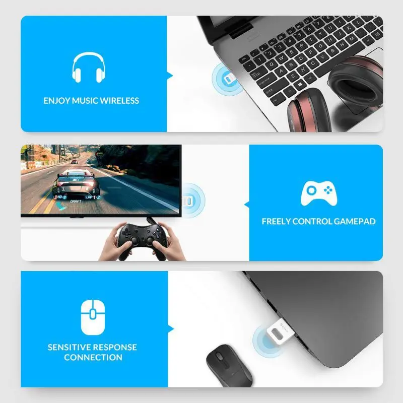 Беспроводная мышь Bluetooth музыкальный аудио приемник передатчик OELL USB Bluetooth Dongle адаптер 4,0 для ПК компьютерный динамик