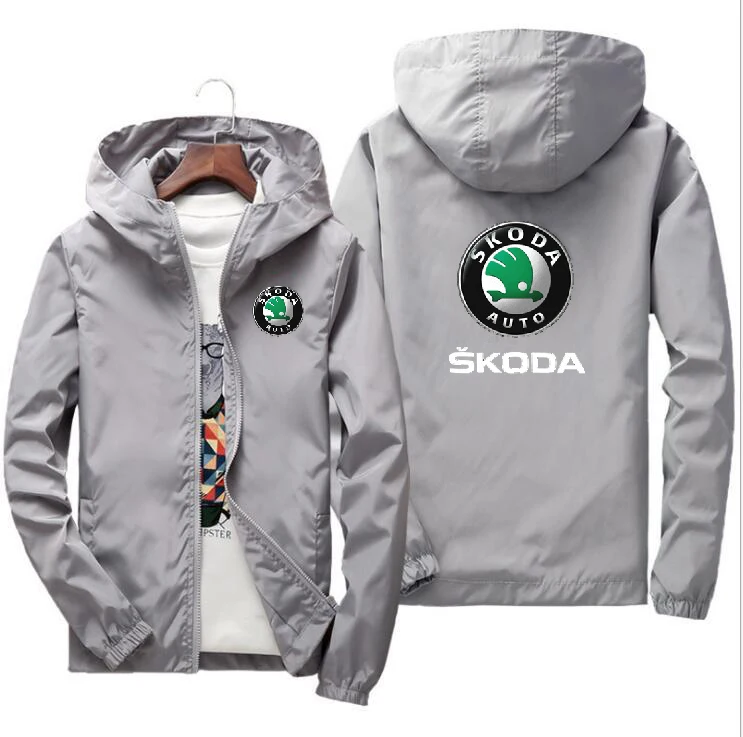Мотоциклетная куртка, ветрозащитная куртка для Skoda с логотипом автомобиля, куртка для езды на мотоцикле, костюм с капюшоном, ветровка, толстовки для гонок, пальто на молнии H