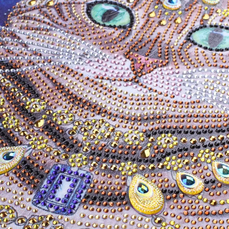 Cat 5D Special Shaped Diamond Painting Embroidery Needlework Rhinestone Crystal Cross Craft Stitch Kit Q6PE