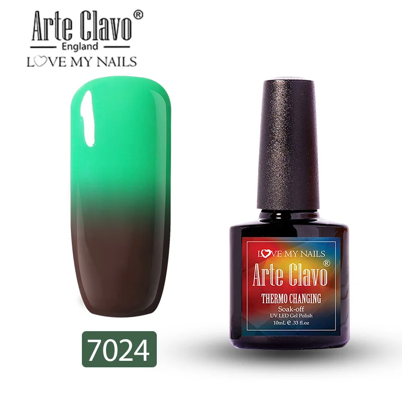 7024 Arte Clavo, 10 мл, Гель-лак для ногтей, меняющий цветовую температуру, блестящее украшение, макияж, маникюрный Топ, набор, сделай сам, дизайн ногтей, салон - Цвет: 7024