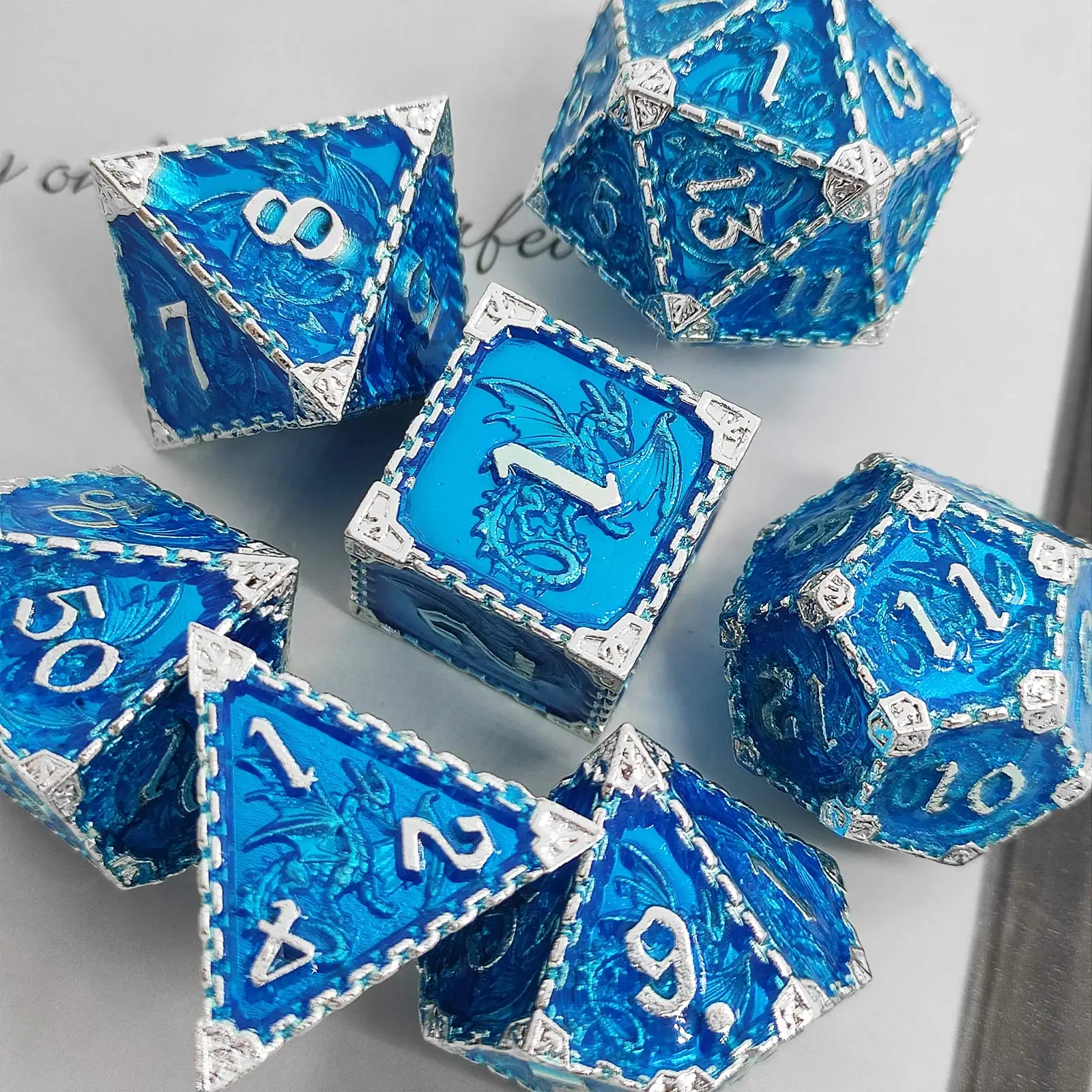 Металлические игральные кости DND набор дракона MTG ролевая игра D &amp аксессуары для