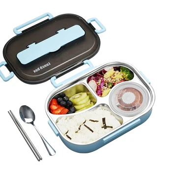 

Stainless Steel Lunch Box Leakproof Portable Kid School Bento Box Thermo Divider Soup Lancheira Termica Food Container AC50LB