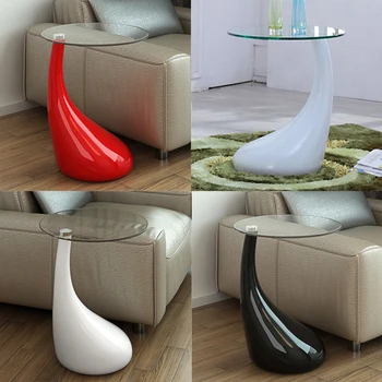 

High Gloss Round Coffee Table Creative Personality Simple Balcony Table Apartment Side End Lamp Table