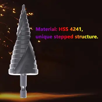 

1pc 4-12/20/32mm HSS Spiral Groove Step Drill Bit Hex Shank Nitriding Straight Flute Core Drill Bit Tools for Metal Drilling