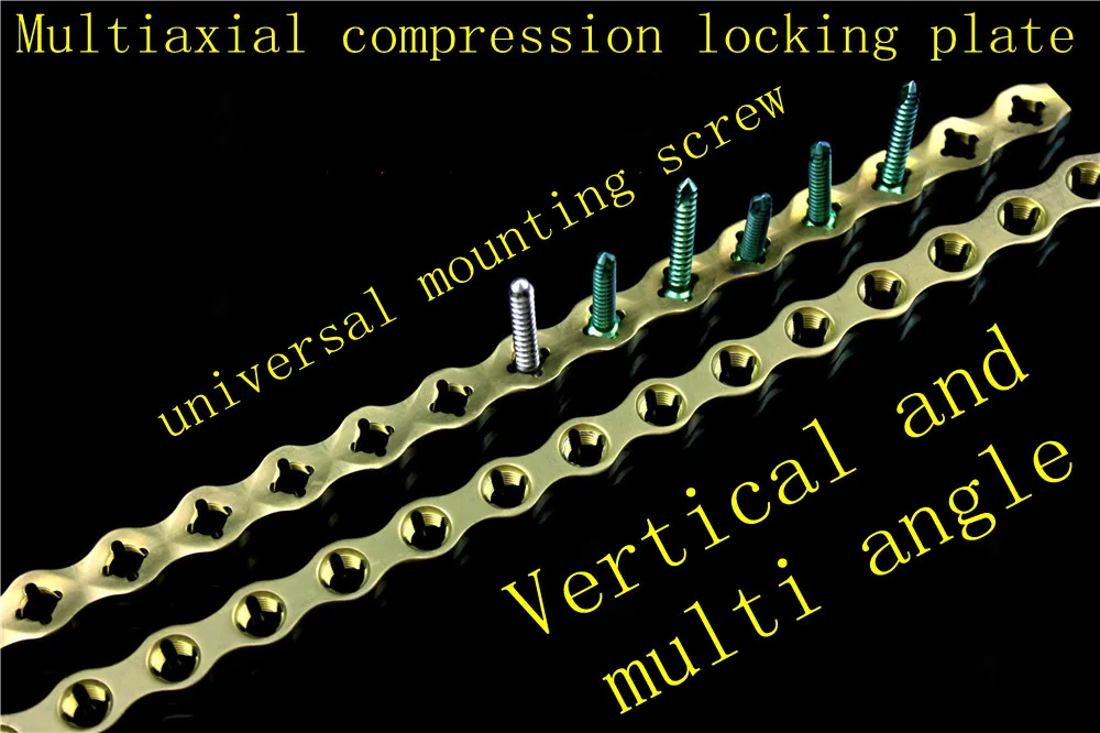 Ортопедический инструмент для животных, медицинский 10,0, универсальный, многоосевой, компрессионный, фиксирующий, титановая пластина, мульти угол 3,2, винт AOVET