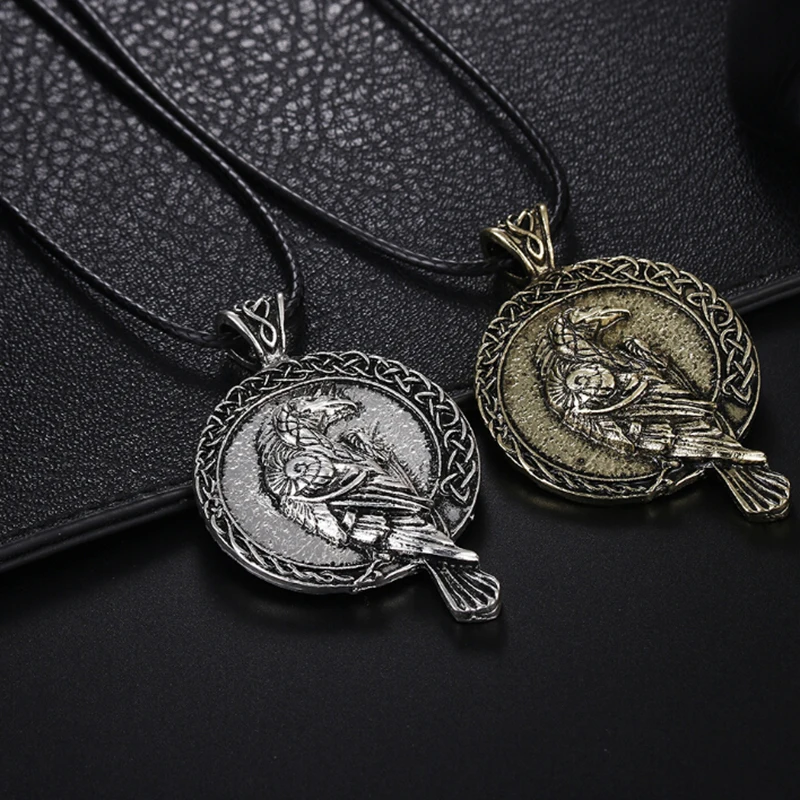 Nordic Necklace Viking Raven Pendant Black Bird Crow Women Men Jewelry Gift | Украшения и аксессуары