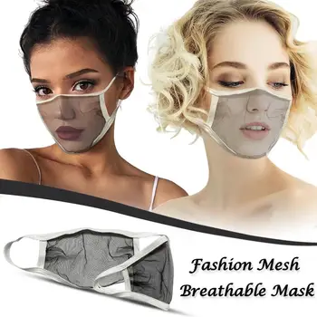

Adult Mesh Mouth Mask Summer Breathable Soft Protective Mascarilla Washable Reusable Face Cover Dustproof Outdoor Cubrebocas