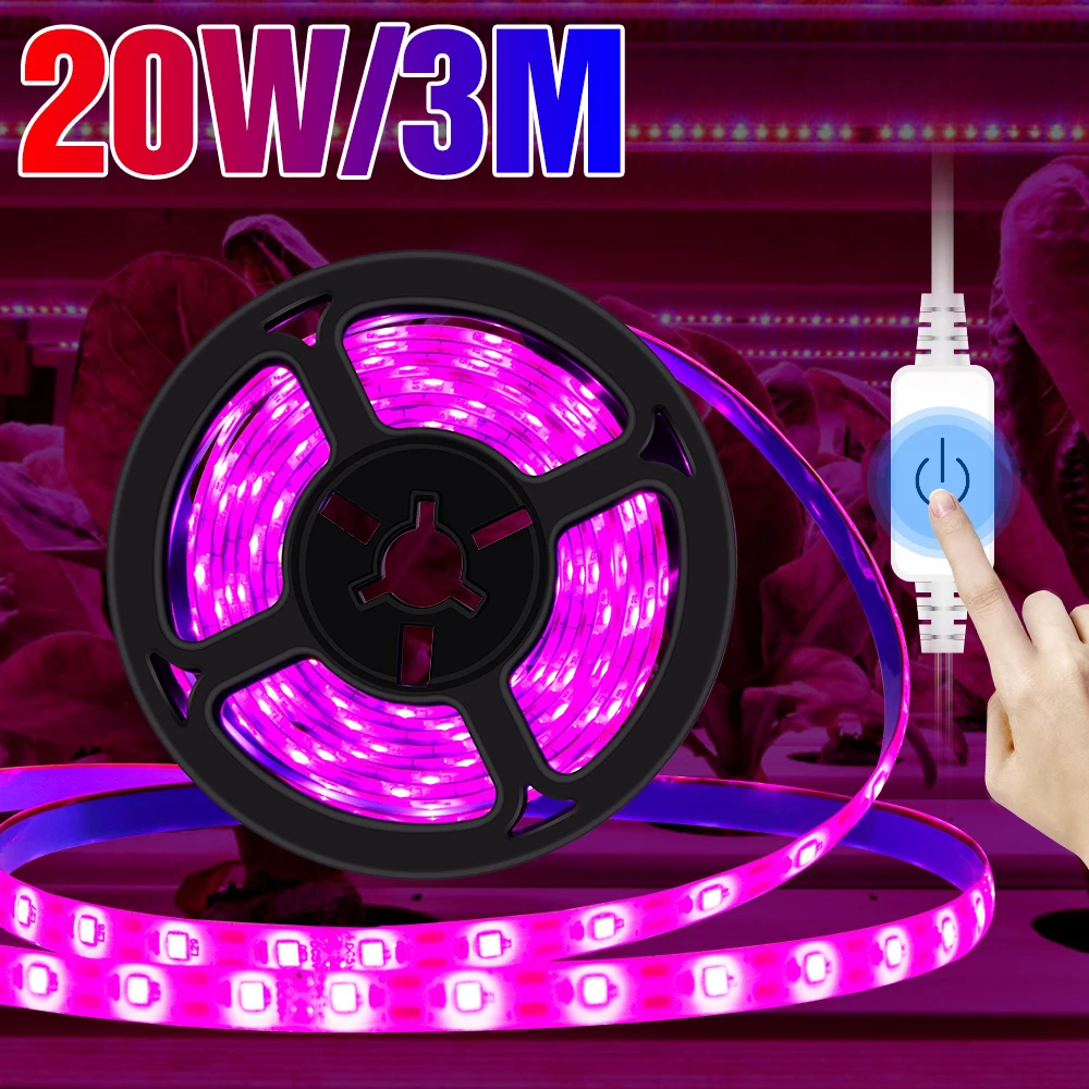 

USB Grow Light LED Full Spectrum Plant Growth Lamp Strip 0.5m 1m 2m 3m Phyto Tape LED Greenhouse Flower Seed Plants Lights DC5V