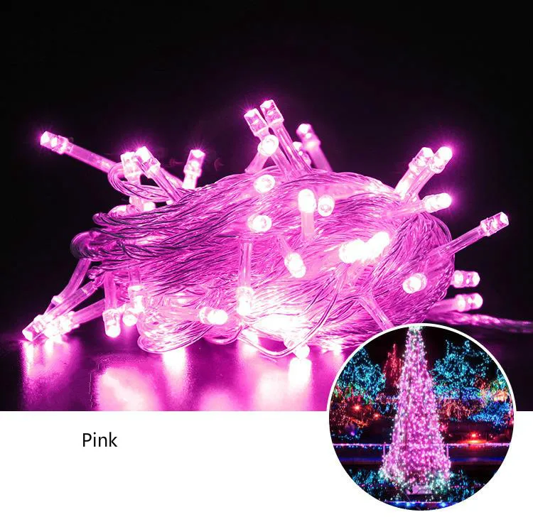 Pink Уличный Рождественский светильник s светодиодный светильник s 100 м 50 м 30 м 20 м 10 м праздничный декоративный светильник гирлянда сказочная Свадебная лампа - Испускаемый цвет: Pink