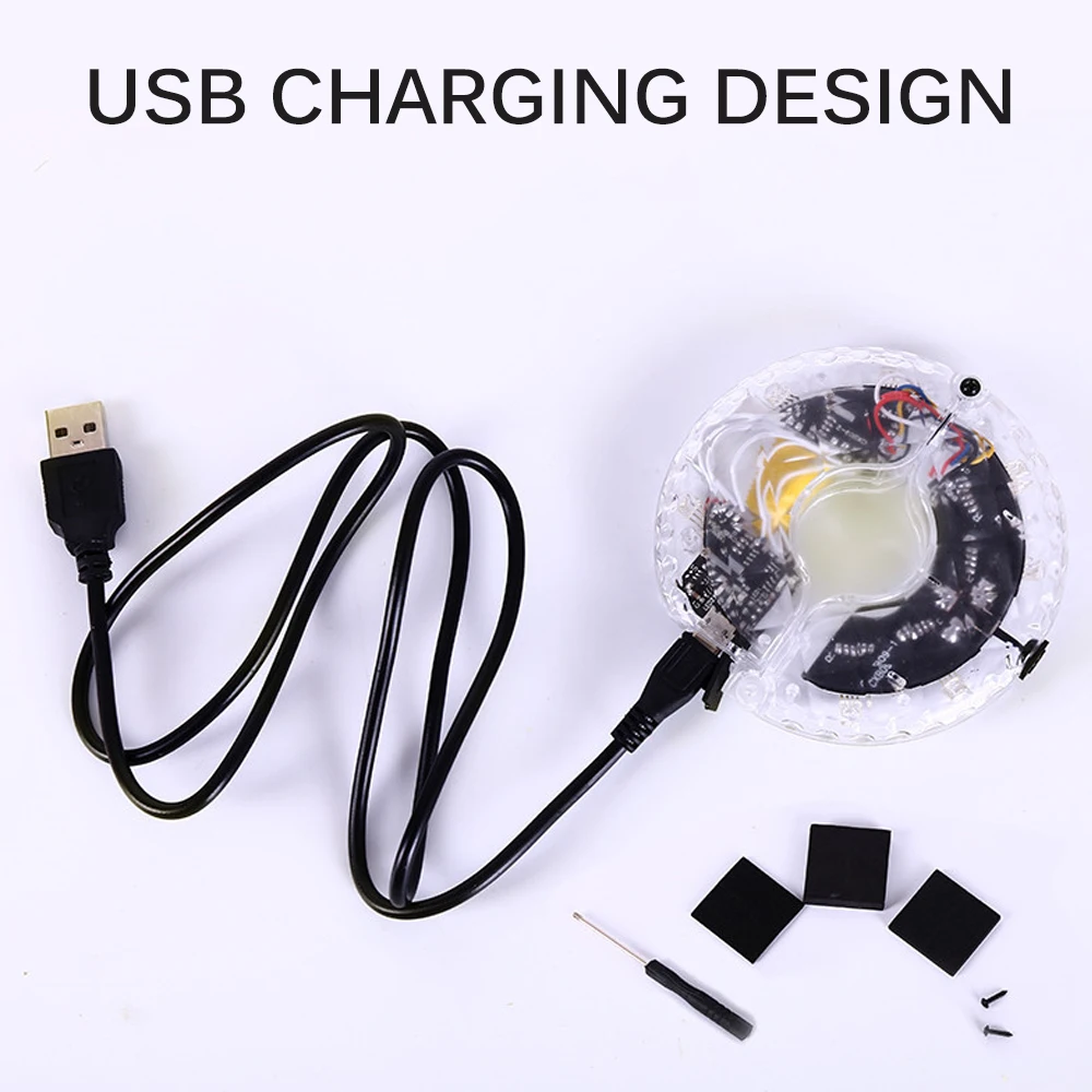 С рисунком в виде велосипеда огни USB перезаряжаемые Водонепроницаемые светодиодные велосипедные огни красочные спицы огни для безопасности предупреждение о поездке