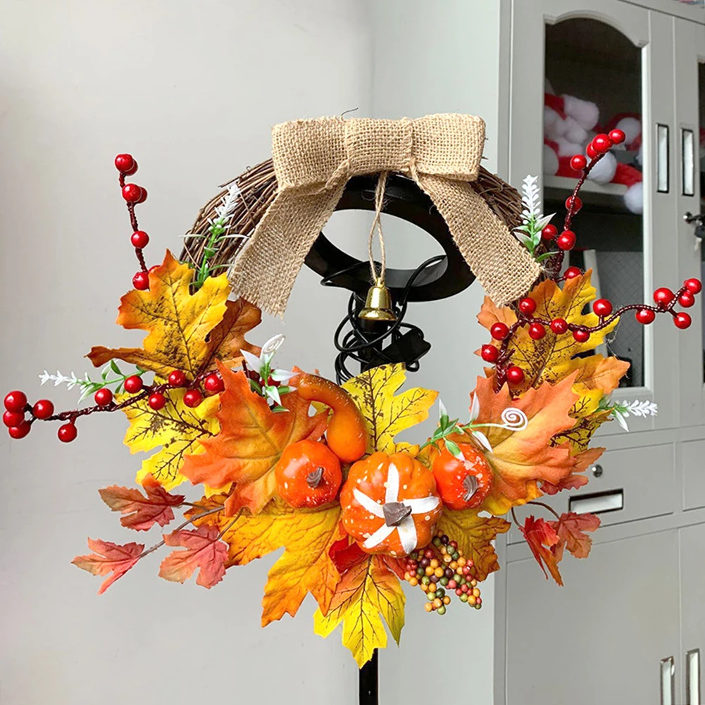 Christmas Halloween Artificial Wreath Party Home Decoration Supplies Gift Autumn Harvest Door Garland Thanksgiving Christmas Halloween Artificial Wreath Party Home Decoration Supplies Gift Autumn Harvest Door Garland Thanksgiving