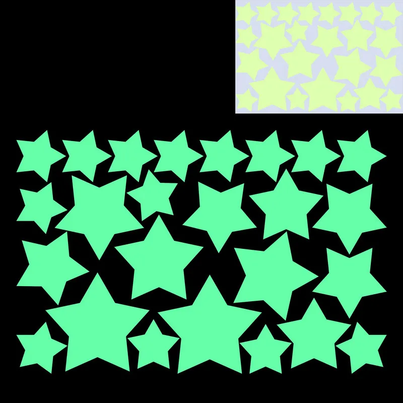 Glow Stars Stickers Kids Room Wall Ceiling Decoration Star Sticker Scrapbook Album Book Fridge Door Laptop Phone Car Vinyl Decal