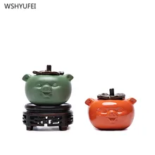 Простой креативный керамический резервуар для хранения, трехмерная форма, Свинка хурма, чайные банки, герметичный контейнер для хранения чая, украшения для дома