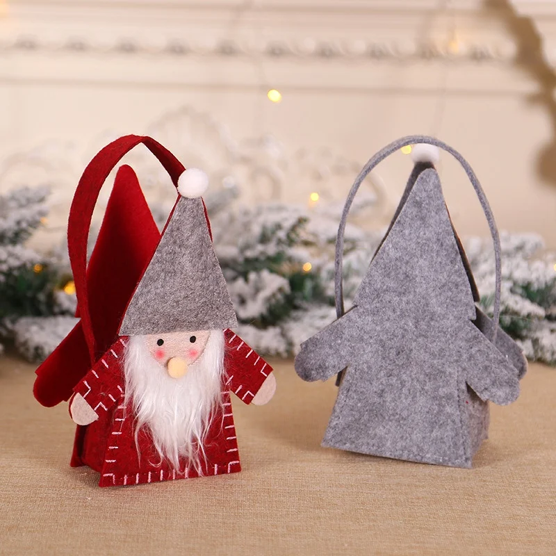 

Cartoon Design Portable Candy Holder Bag with Handle Christmas Holiday Gift Snack Bag Christmas Party Decoration