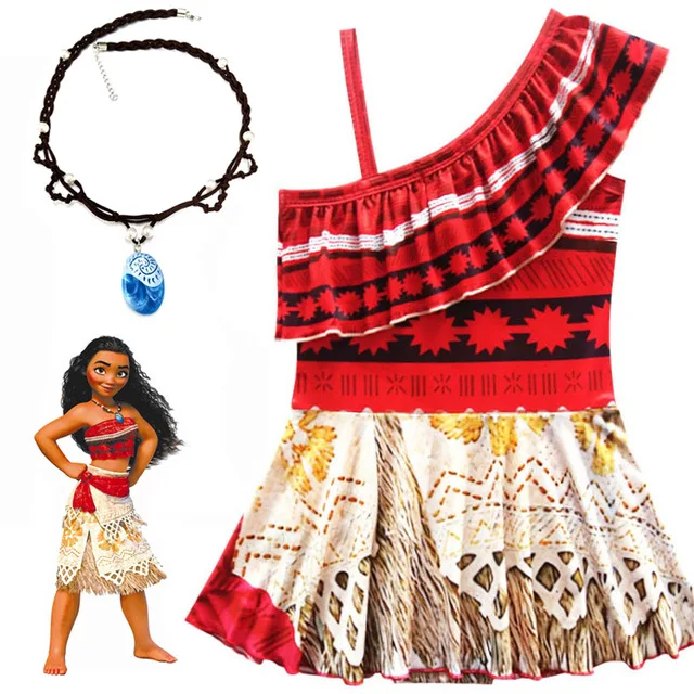 Маскарадный костюм Моаны для девочек, платье принцессы Vaiana, одежда для Хэллоуина, костюмы для девочек, праздничные платья для маленьких девочек