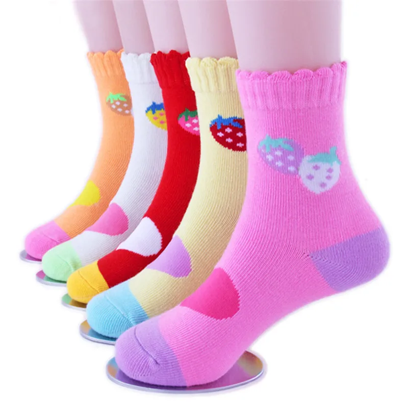 5 пар/лот, детские зимние осенние носки, носки с рисунком для девочек, детские носки, дышащие хлопковые носки для мальчиков и девочек 2, 4, 6, 8, 10 лет