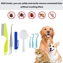 

New Flea Remover Tool Pet Plastic Scratching Hook Remove Pet Cat Dog Grooming Supplies Tick Removal Tool Tweezers Comb